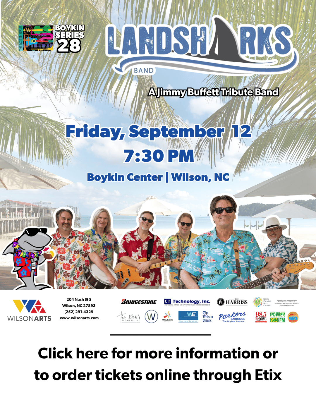 Click here for more information or to order tickets online through Etix